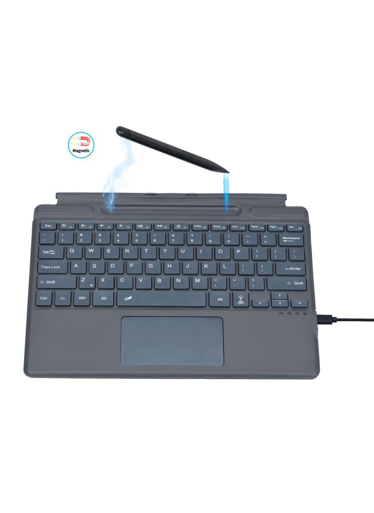 2089D for Microsoft Surface Pro 11/10/9/8/X Magnetic Adsorption Colorful Light Bluetooth-compatible Wireless Keyboard with Touchpad - Image 4