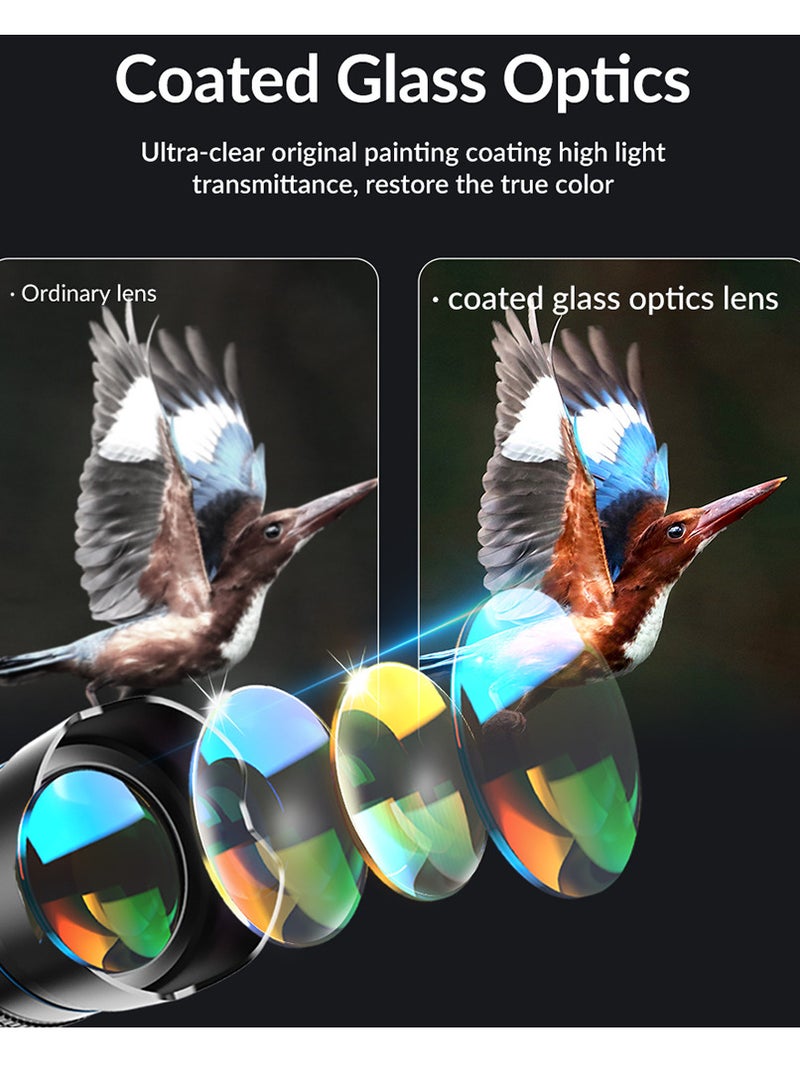 Enhance your phone camera with 36X telephoto lens kit for wildlife observation, sports events, and concerts. Complete with metal tripod, universal phone clip, and lens bag. Compatible with iPhone, H - Image 5