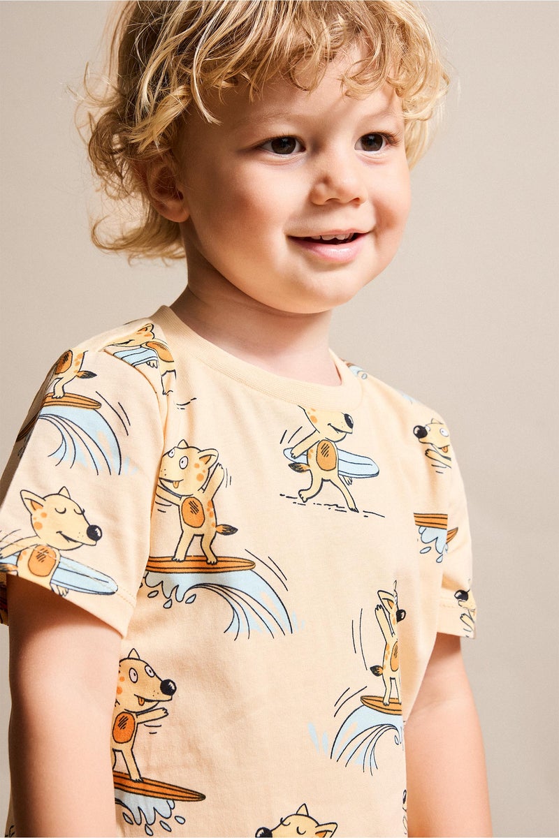DeFacto Pink BabyBoy Baby Boy 100% Cotton Animal Print 2 Piece Pajama Set Casual - Image 3