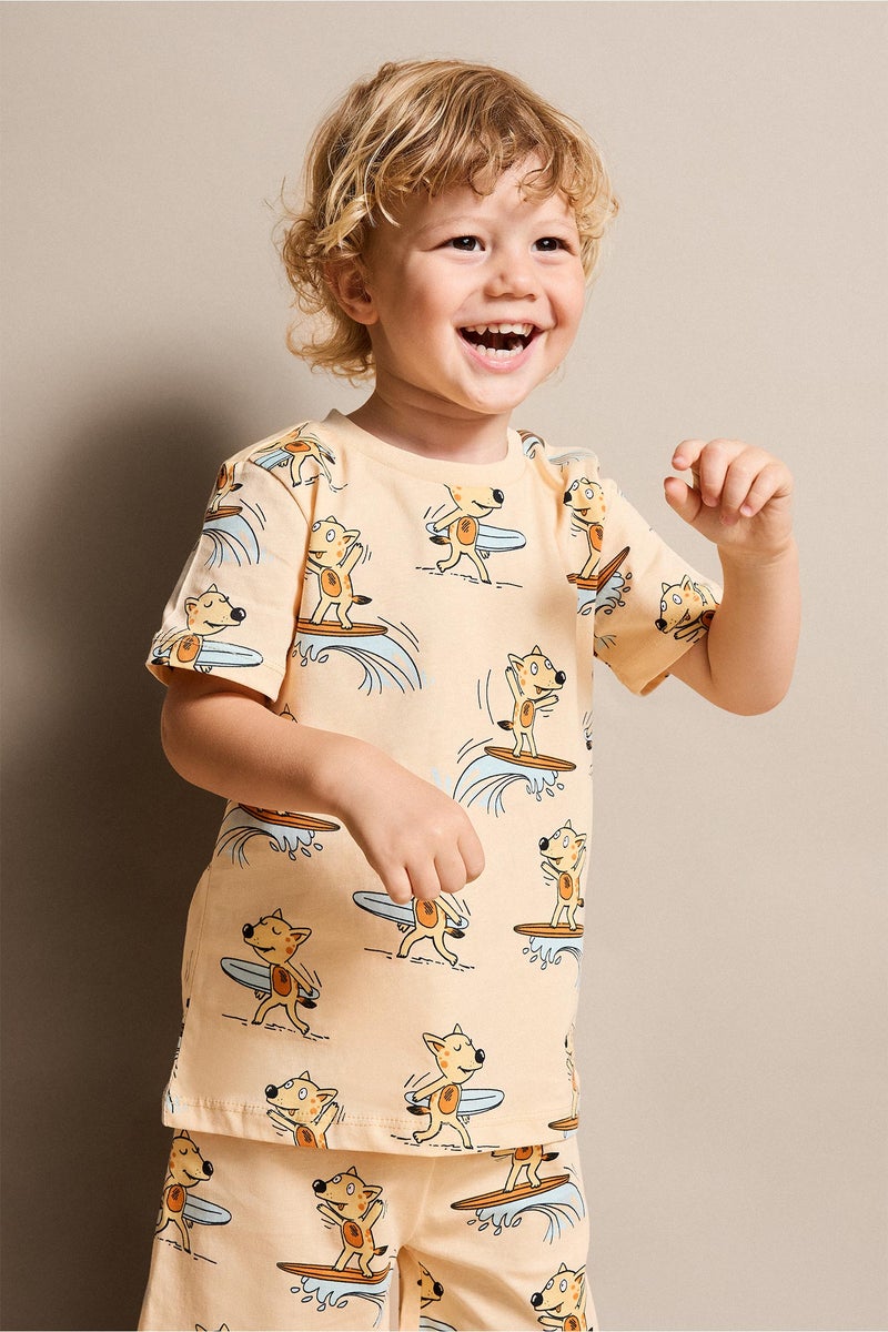 DeFacto Pink BabyBoy Baby Boy 100% Cotton Animal Print 2 Piece Pajama Set Casual - Image 2