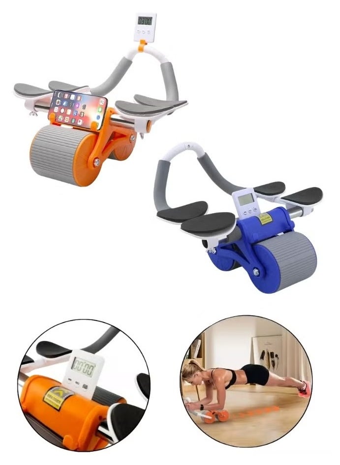 Generic - New Automatic Rebound Ab Roller Wheel with Elbow Support and Timer (Rondom Color) - Image 1