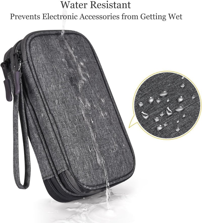 CAOODKDK Electronic Organizer Travel Cable Accessories Bag, Electronic Organizer Case, Waterproof Electronic Accessories Organizer Bag for Power Bank, Charging Cords, USB Cable (Dark Gray) - Image 4