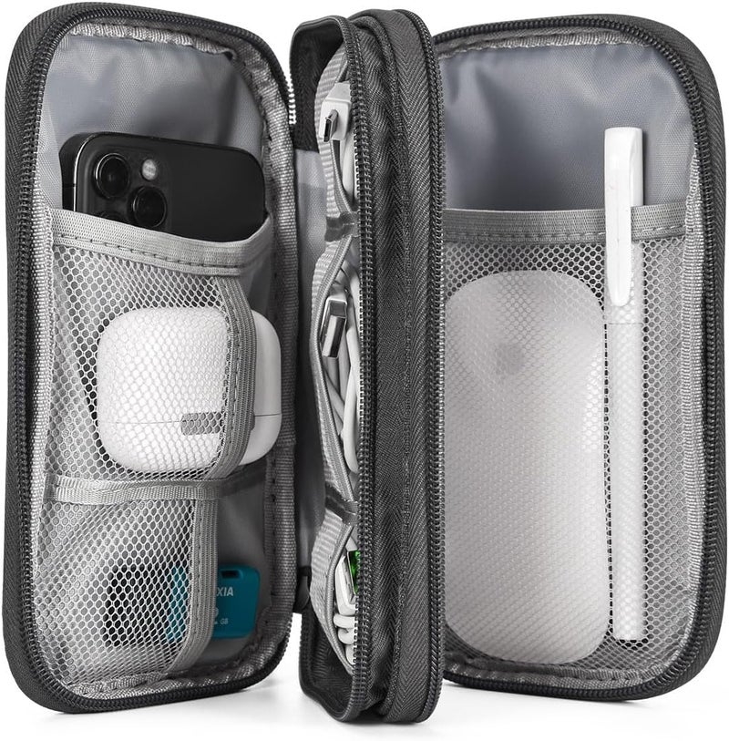 CAOODKDK Electronic Organizer Travel Cable Accessories Bag, Electronic Organizer Case, Waterproof Electronic Accessories Organizer Bag for Power Bank, Charging Cords, USB Cable (Dark Gray) - Image 5