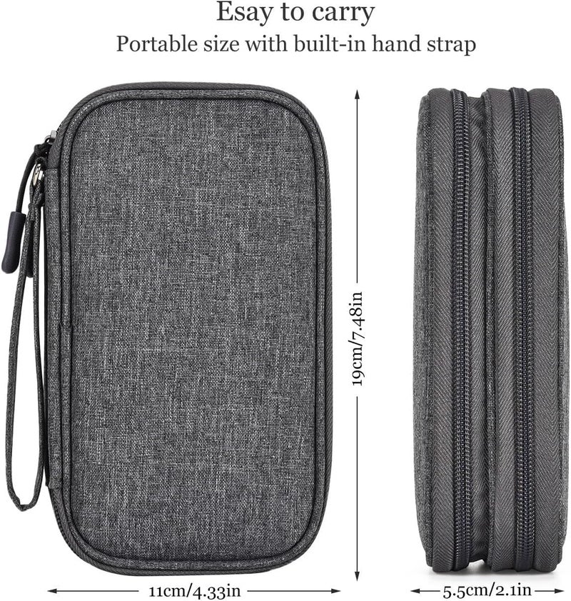 CAOODKDK Electronic Organizer Travel Cable Accessories Bag, Electronic Organizer Case, Waterproof Electronic Accessories Organizer Bag for Power Bank, Charging Cords, USB Cable (Dark Gray) - Image 2