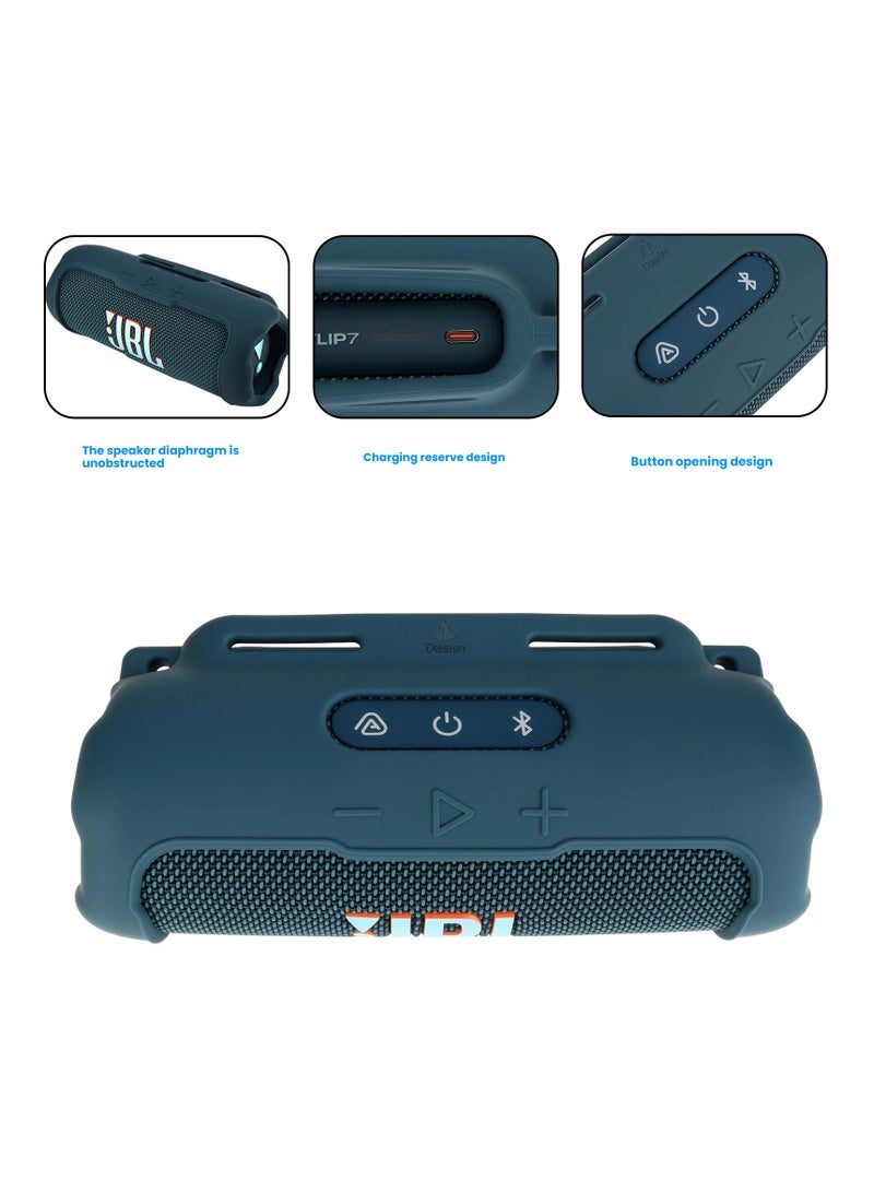 general Silicone Protective Case for JBL Flip7 Speaker Portable Bike/Golf Cart Pole Mount Strap Holder Shockproof & Wear-Resistant Outdoor Compatible - Image 3