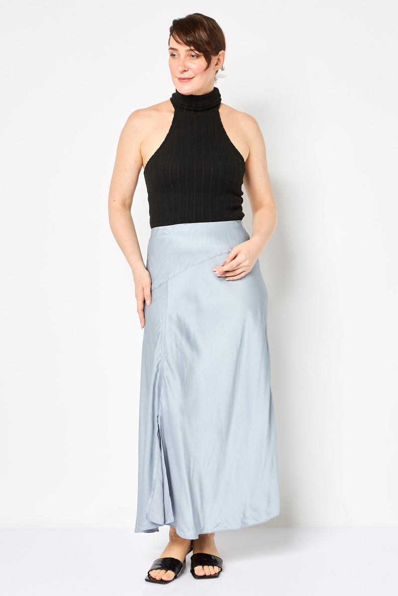 SELECTED Women Solid A-Line Skirt, Grey - Image 2