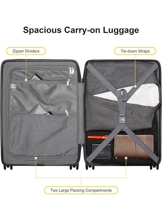 Loren Migo Premium Black Hard Shell Trolley Luggage, Travel Suitcase with Front Storage & Laptop Compartment , 360° Spinner Wheels and Telescopic Handle, 19 Inches Capacity Ideal Travel Bag - Image 5
