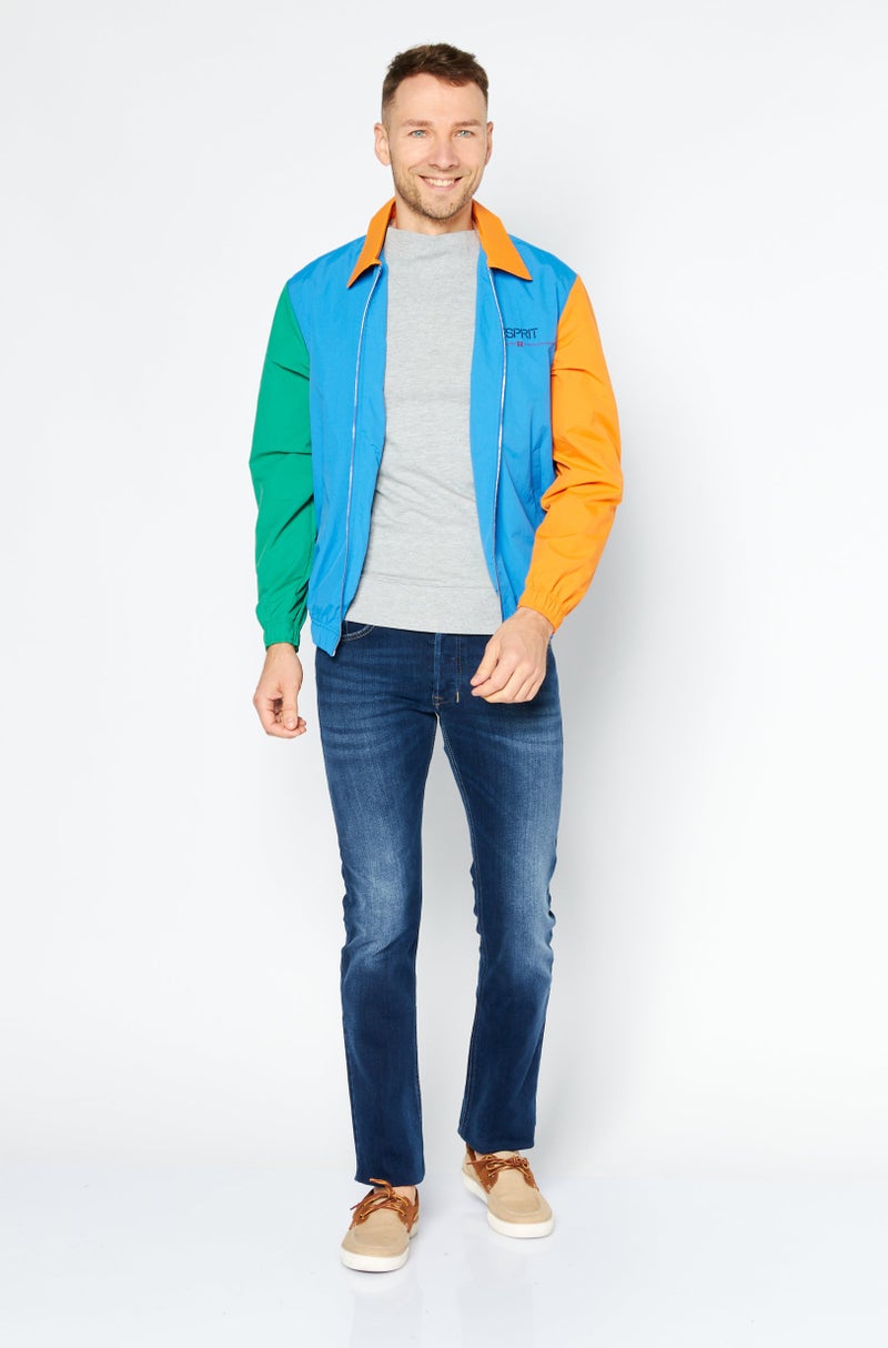 ESPRIT Men Brand Logo Windbreaker Jacket, Blue  - Image 2