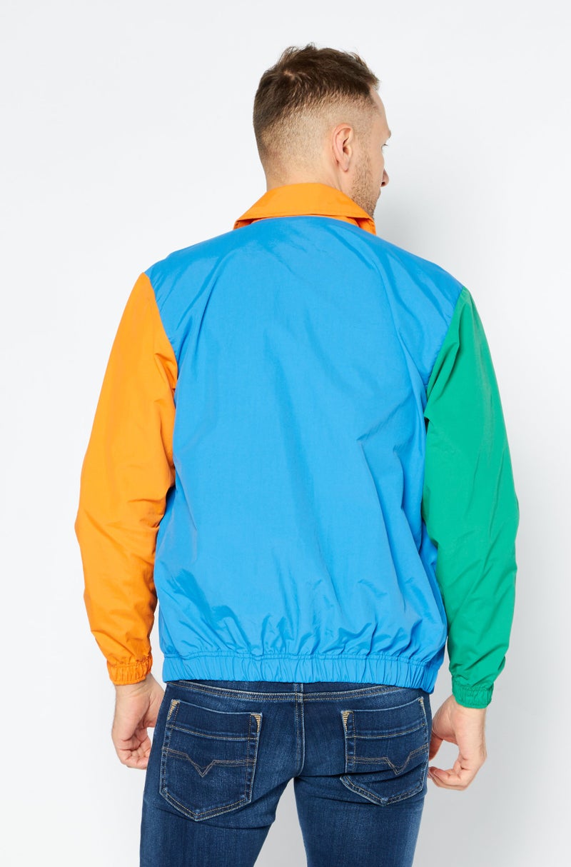ESPRIT Men Brand Logo Windbreaker Jacket, Blue  - Image 4
