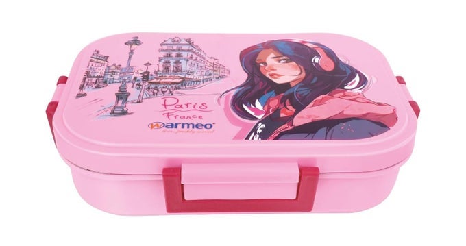 WONDER INSULATED TIFFIN BOX 2 COMPARTMENTS WITH LOCKING LID AND STEAM VALVE PINK FOOD GRADE SUITABLE FOR WET FOOD NOT LIQUIDS