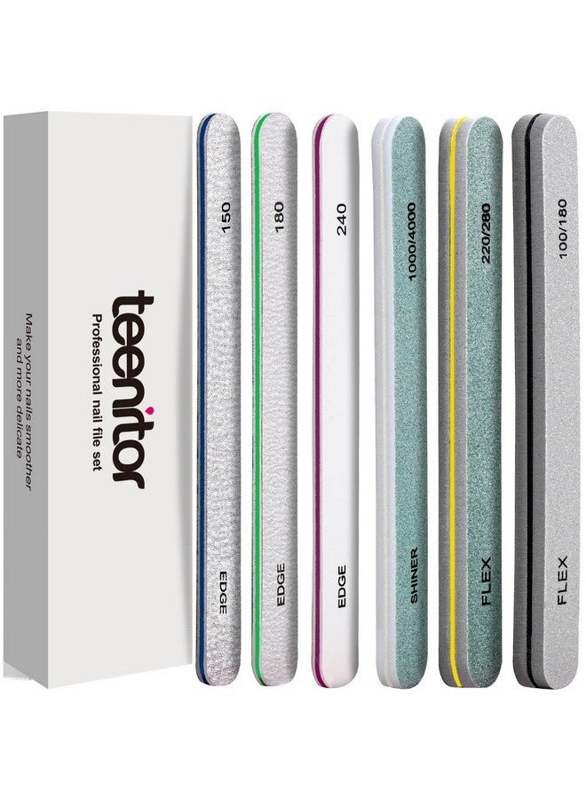 تينيتور مبرد أظافر عازل للأظافر للأظافر الطبيعية والأظافر الأكريليكية، كتلة عازلة للتقليم، حبيبات مختلفة مستقيمة - Image 1