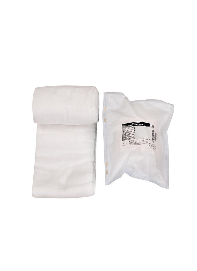 NUVO MEDSURG Sterile Gauze Swab (5Cms X5Cms X8Ply) - 50 Pcs And Sterile Gamjee Roll 15 Cm X 3 Mts (1 Rolls)  - Image 4