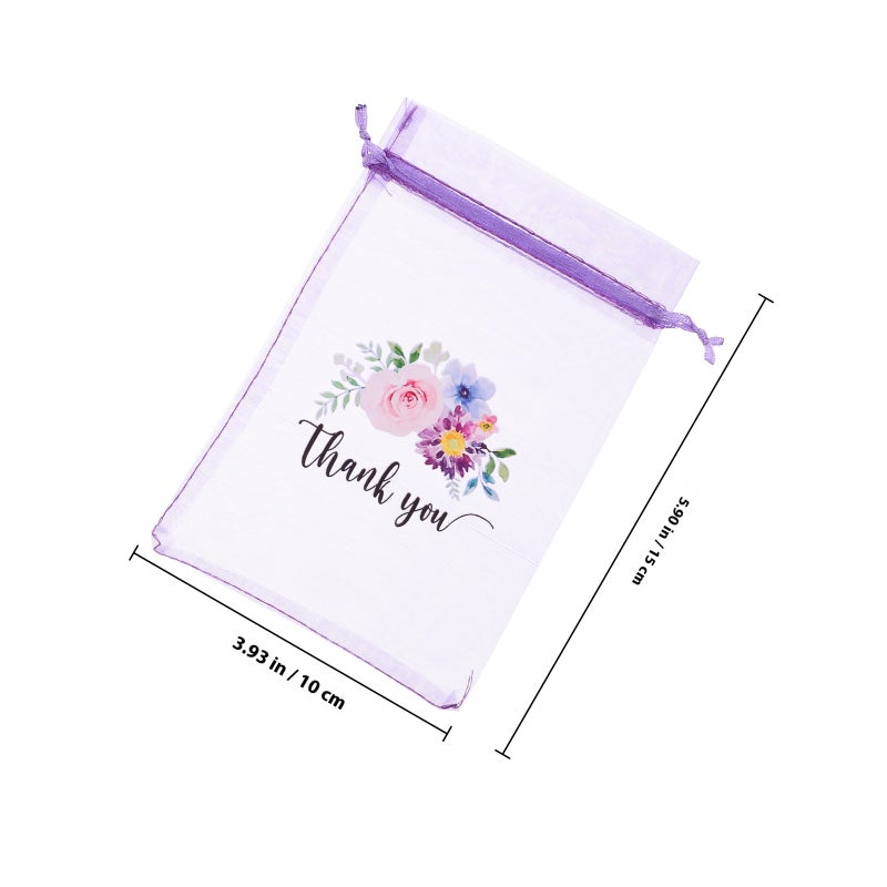 Purple organza bags for jewelry storage with drawstring closure, durable and versatile - Image 2