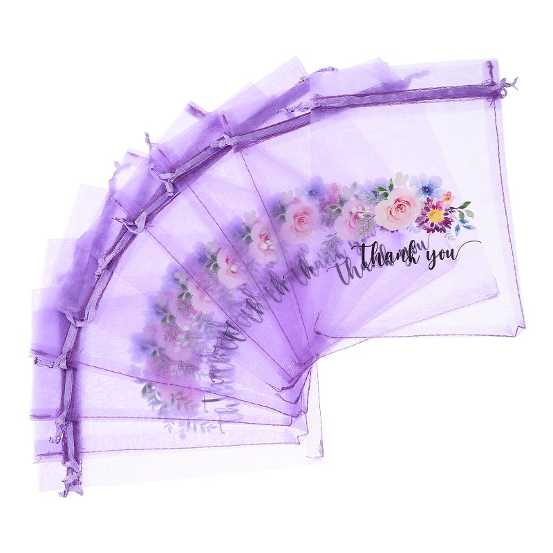 Purple organza bags for jewelry storage with drawstring closure, durable and versatile - Image 4