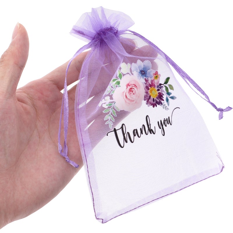 Purple organza bags for jewelry storage with drawstring closure, durable and versatile - Image 3