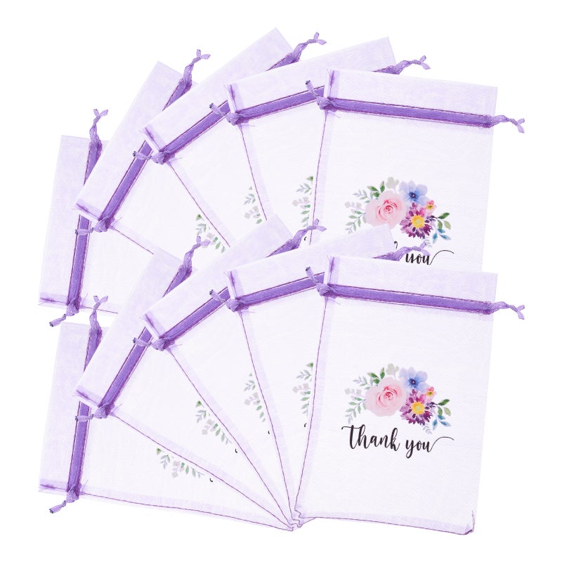 Purple organza bags for jewelry storage with drawstring closure, durable and versatile - Image 5
