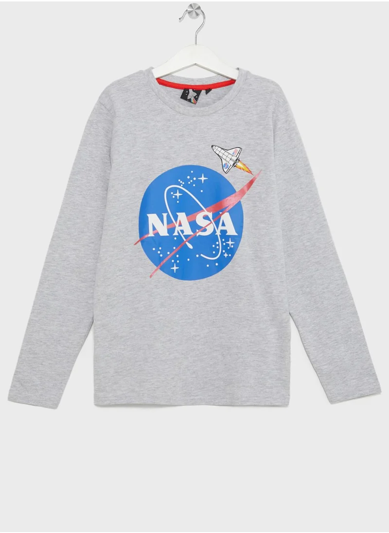 ناسا Graphic Logo Crew Neck T-Shirt