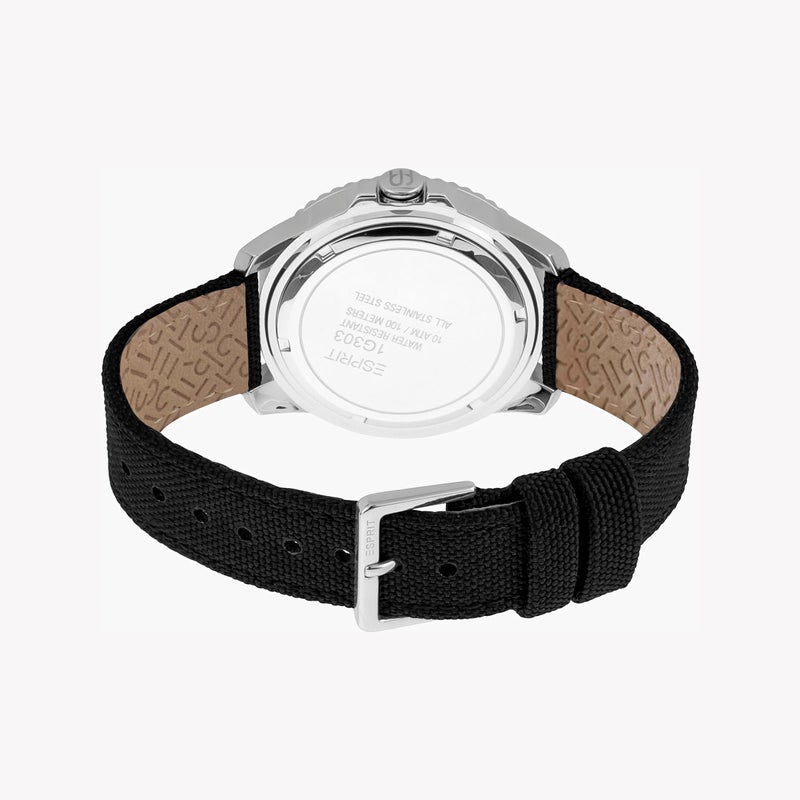 ESPRIT Men's Black Nylon Watch,Black Dial|ES1G303L0025 - Image 3
