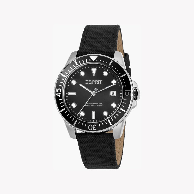 ESPRIT Men's Black Nylon Watch,Black Dial|ES1G303L0025 - Image 1