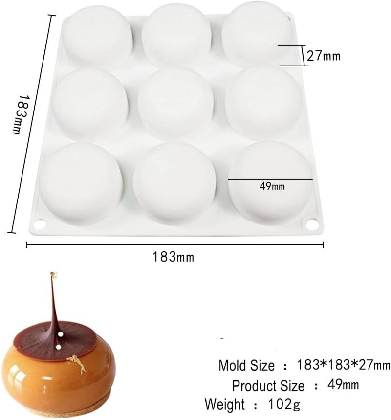 mostsom Silicone Chocolate Half Round Mold Medium Semi Sphere Silicone Mold,Half Sphere Silicone Baking Molds for Making Chocolate, Cake, Jelly, Dome Mousse (Oblate Spheroid A) - Image 2