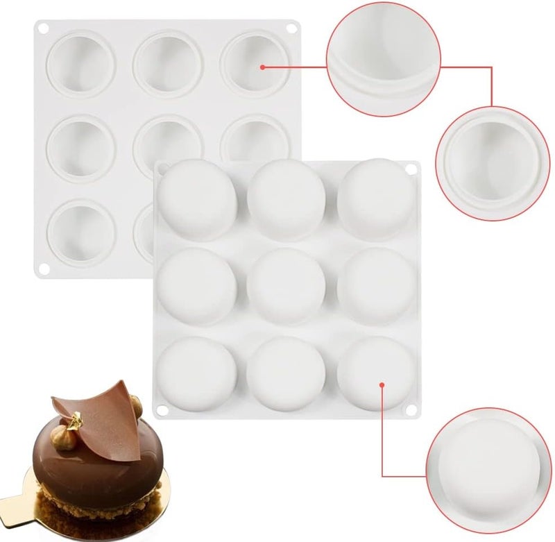 mostsom Silicone Chocolate Half Round Mold Medium Semi Sphere Silicone Mold,Half Sphere Silicone Baking Molds for Making Chocolate, Cake, Jelly, Dome Mousse (Oblate Spheroid A) - Image 3