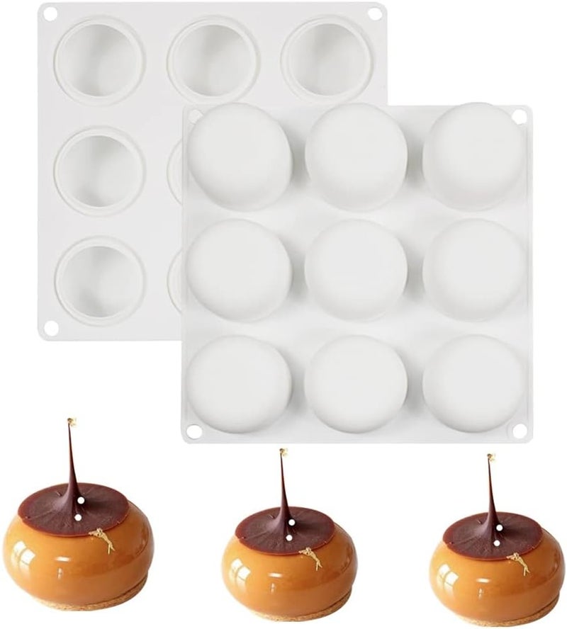 mostsom Silicone Chocolate Half Round Mold Medium Semi Sphere Silicone Mold,Half Sphere Silicone Baking Molds for Making Chocolate, Cake, Jelly, Dome Mousse (Oblate Spheroid A) - Image 1