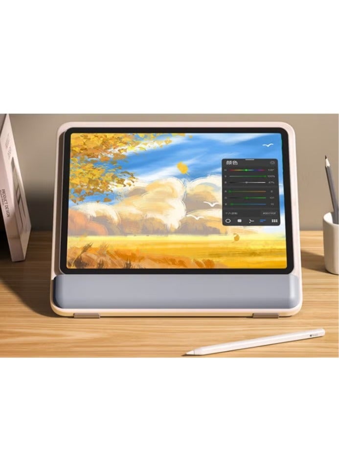 عربست حامل سطح المكتب للكمبيوتر اللوحي قابل للتعديل، حامل آي باد قابل للطي من الخيزران للرسم، منظم حامل محمول متعدد الزوايا، متوافق مع آي باد برو 12.9 بوصة الجيل الثالث/الجيل الرابع - Image 4