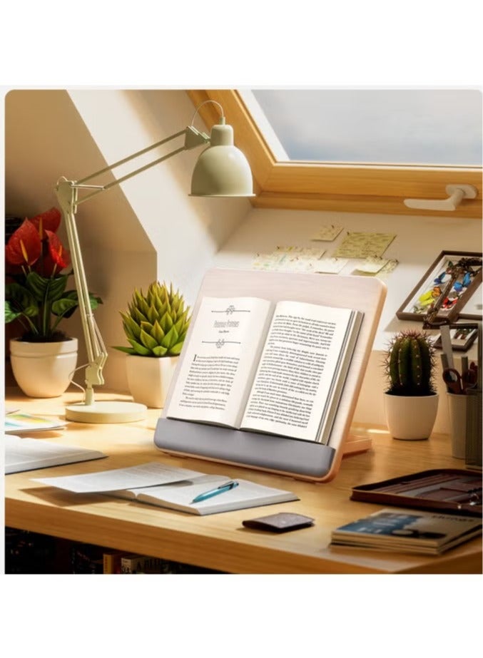 عربست حامل سطح المكتب للكمبيوتر اللوحي قابل للتعديل، حامل آي باد قابل للطي من الخيزران للرسم، منظم حامل محمول متعدد الزوايا، متوافق مع آي باد برو 12.9 بوصة الجيل الثالث/الجيل الرابع - Image 2