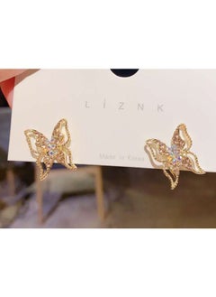 NIBEMINENT Rhinestone Studded Butterfly Stud Earrings  - Image 2