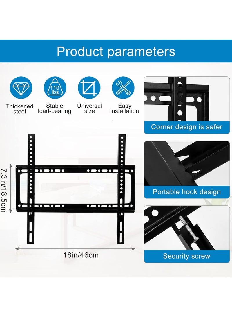 Generic TV Wall Mount 26-63 flat panel TV Bracket Heavy Duty Ultra Maximum load 50KG TV Wall Fixing Mount for Flat Curved Screen TV LED LCD OLED,46 * 18.5cm Black  - Image 4
