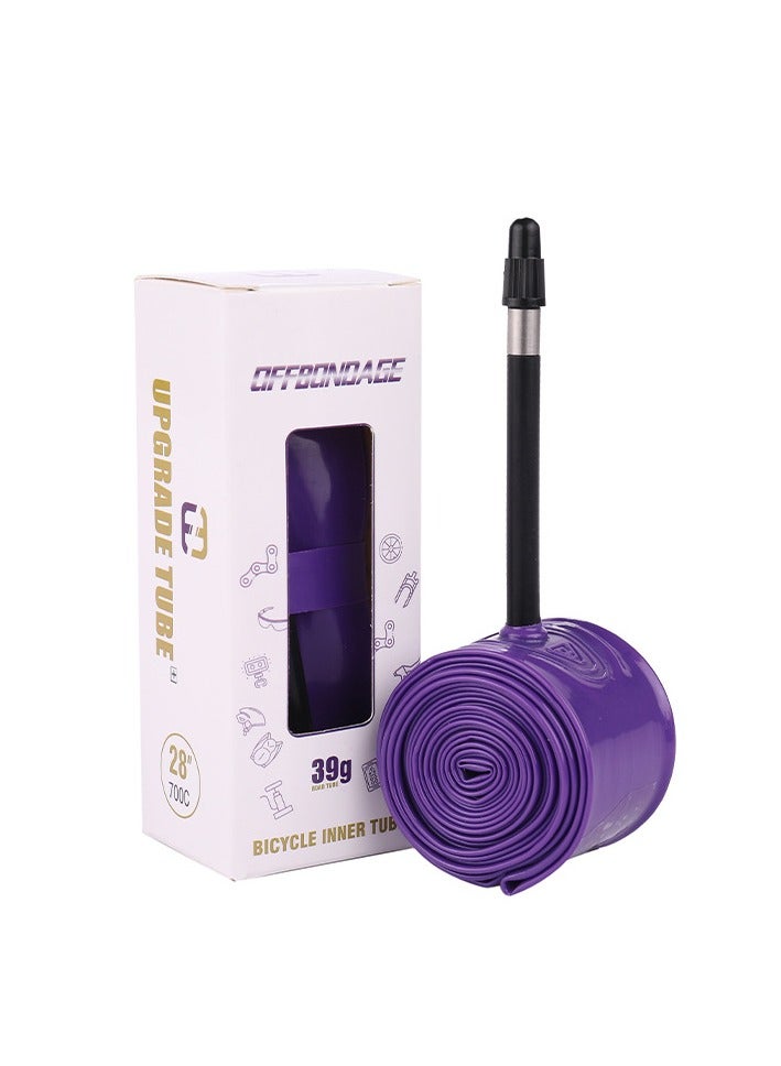 عام الإطار الداخلي للدراجات الهوائية خفيف الوزن 700C مصنوع من مادة TPU مقاومة للثقب، يتميز بأنه خفيف الوزن وقابل للحمل بوزن 39 جرام وصمام 65 مم. - Image 1