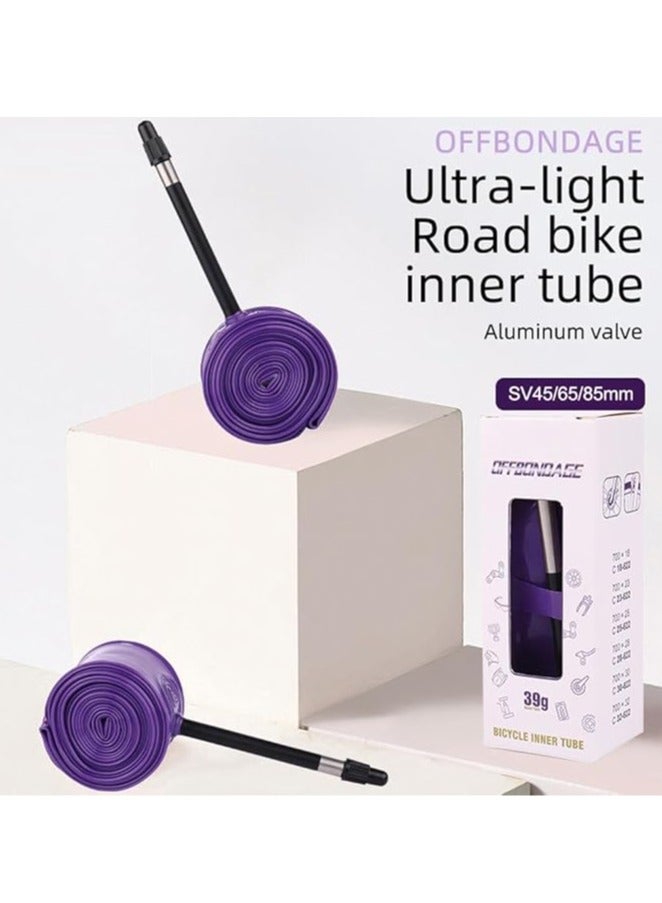 عام الإطار الداخلي للدراجات الهوائية خفيف الوزن 700C مصنوع من مادة TPU مقاومة للثقب، يتميز بأنه خفيف الوزن وقابل للحمل بوزن 39 جرام وصمام 65 مم. - Image 2