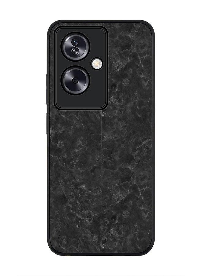 Stylizedd Rugged Black Edge Case for Oppo A79 5G, Slim fit Soft Case Flexible Rubber Edges Anti Drop TPU Gel Thin Cover - Marble Texture Black - Image 1