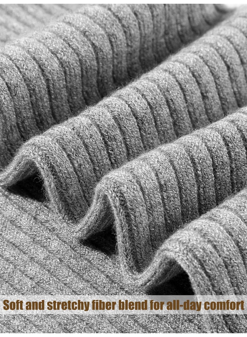 3 Pairs Women's Cashmere Cotton Ribbed Knit Knee High Socks, Soft Warm Slouchy Boot Socks - Image 3