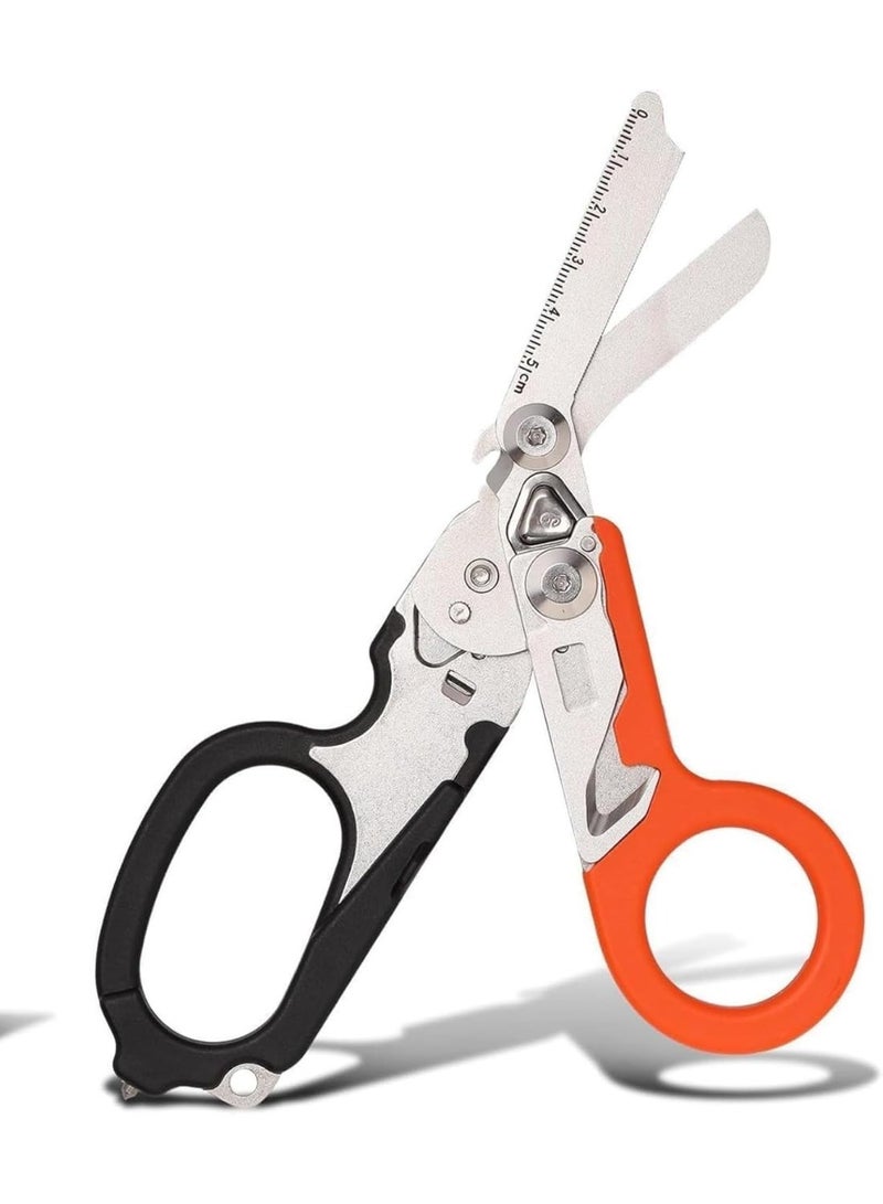 Emergency Response Shears, Stainless Steel Foldable Scissors Pliers, Outdoor Camping Rescue Scissors Tools - Image 1