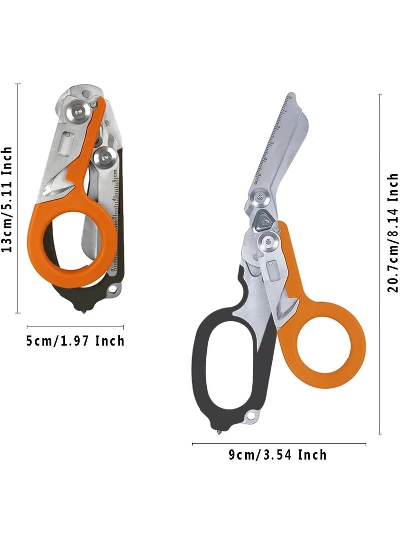Emergency Response Shears, Stainless Steel Foldable Scissors Pliers, Outdoor Camping Rescue Scissors Tools - Image 2