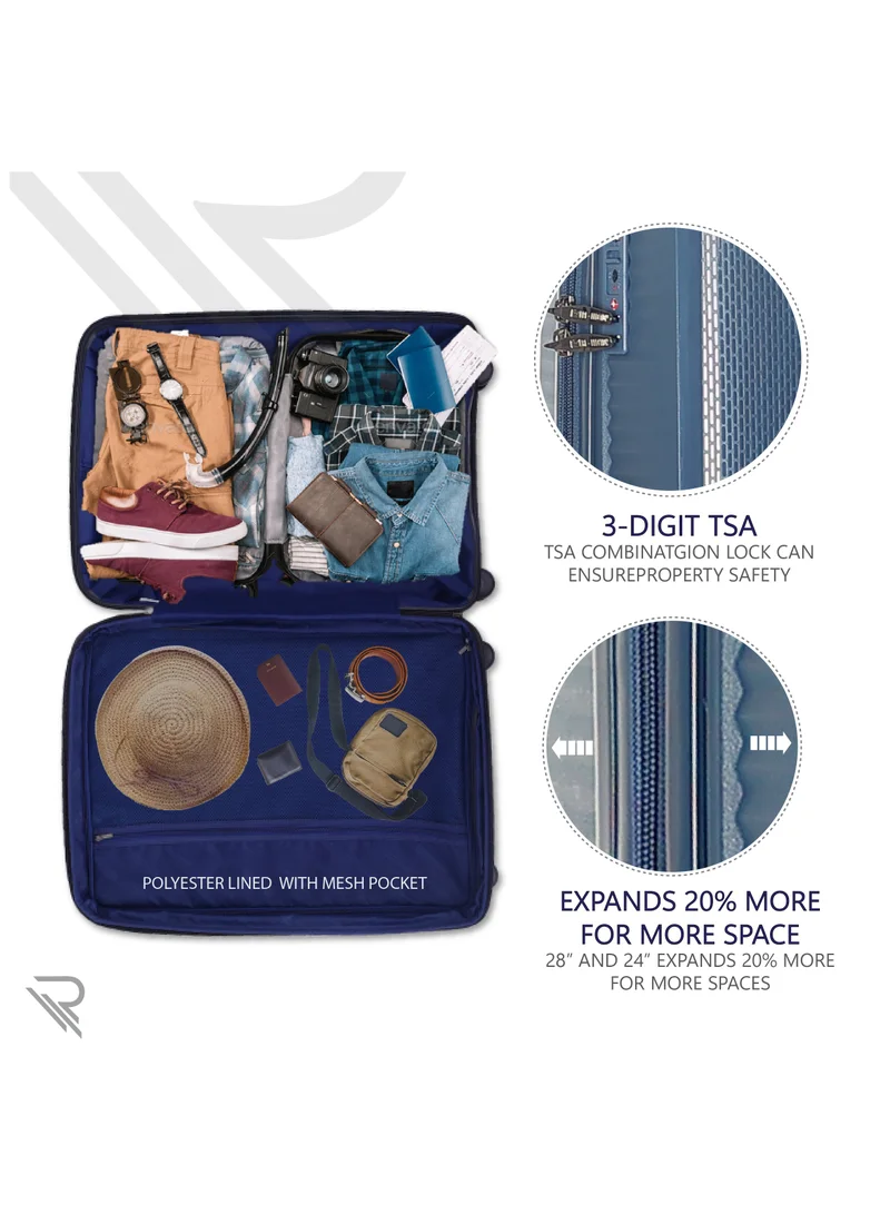 Reflection ISTANBUL theme PP Suitcase, Durable, Lightweight Hardshell, Telescopic Handle, Expandable Vertical Series Travel Luggage Trolley with 4 Quiet 360° Wheels and TSA Lock (20-Inch , Navy Blue)