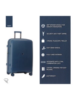 ISTANBUL theme PP Suitcase, Durable, Lightweight Hardshell, Telescopic Handle,  Vertical Series Travel Luggage Trolley with 4 Quiet 360° Wheels and TSA Lock (20-Inch Carry-On, Navy Blue) - pzsku/Z89D4715A560485D8C5F6Z/45/_/1719920168/374ff1a1-0c02-4835-bfc5-9769585fe12b