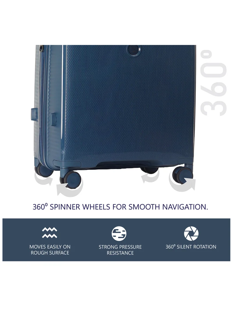 Reflection ISTANBUL theme PP Suitcase, Durable, Lightweight Hardshell, Telescopic Handle, Expandable Vertical Series Travel Luggage Trolley with 4 Quiet 360° Wheels and TSA Lock (20-Inch , Navy Blue)