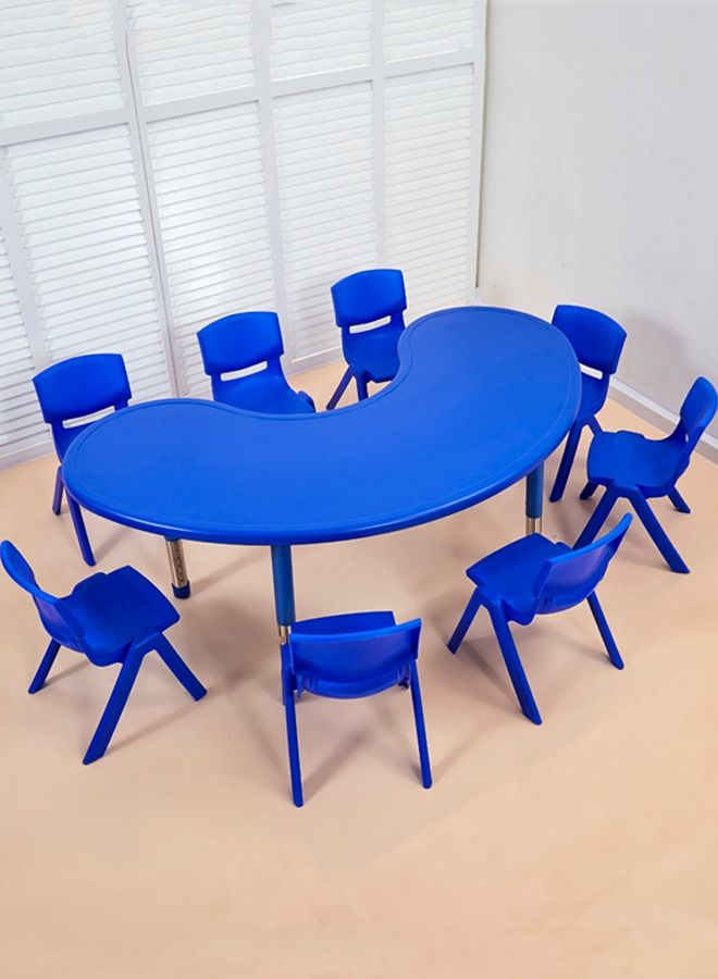 JSAITOYS Study Safety Plastic Moon Desk With Chair For School Kids Plastic Table - Image 1
