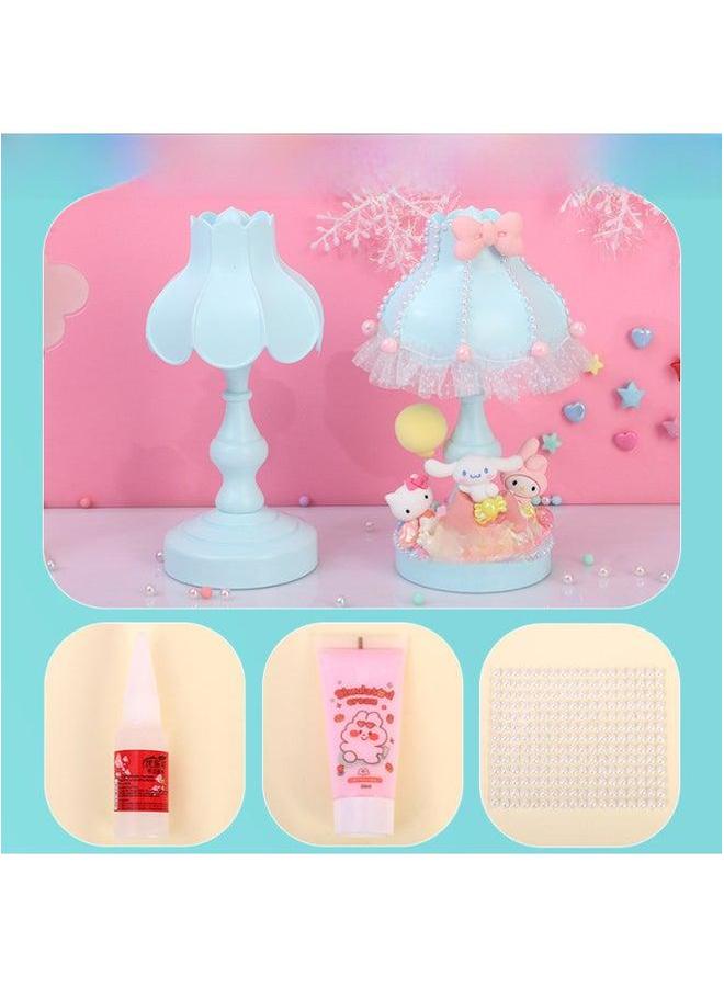 DIY Cream Glue Small Table Lamp Retro Nightlight Creative Handmade Cartoon Jewelry Decorations Girl Toys-Specifications:Meng Chong Ling Nana  - Image 4