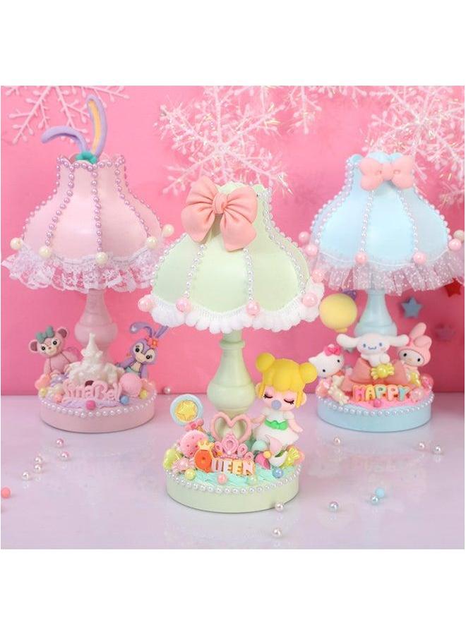 DIY Cream Glue Small Table Lamp Retro Nightlight Creative Handmade Cartoon Jewelry Decorations Girl Toys-Specifications:Meng Chong Ling Nana  - Image 5