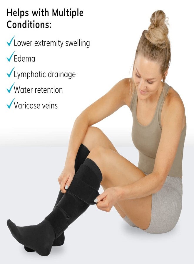 BraceAbility Lymphedema Leg Wrap - Swollen Calf Garment Brace for Lower Extremity Edema Swelling, Lymphatic Drainage, Water Retention Sleeve - 20-30 mmHg Medical Compression Socks Included (M) - Image 5