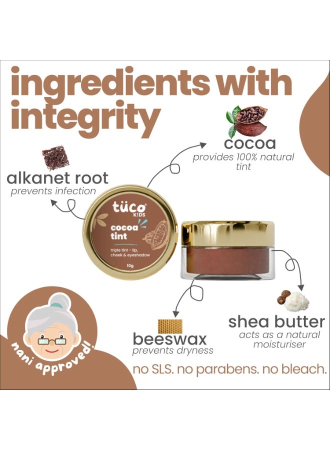 Tuco® Kids Lip & Cheek Tint for Makeup | Made With Cocoa, Beeswax, Shea Butter, Alkanet Roots | Ages 2-5, 5-10, 10-15 Years | Paraben, Sulphate, Alcohol & Mineral Oil Free | Safe for Girls | 10 gm - Image 2