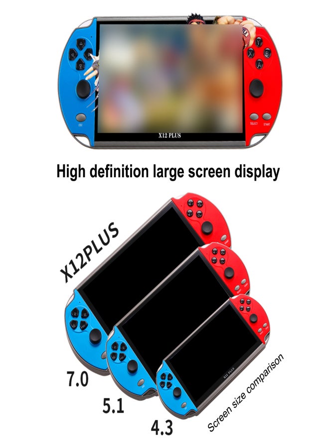 X12 Plus 7 inch Video Game Console Built in 1000 Games 16GB Handheld Double Joystick Game Controller Spupport AV Output TF Card Music E-book - Image 3
