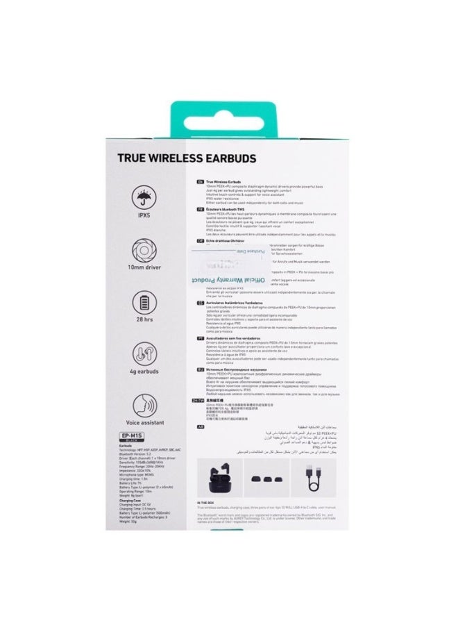 True Wireless Earbuds EP-M1S – IPX5, 10mm Driver, 28 Hours Playtime, Voice Assistant - Image 4