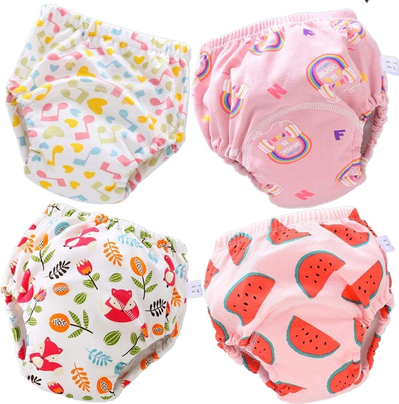 Tiger007 4 Pack Baby Toddler Potty Training Pants Layered Cotton Training Underwear for Toddlers Girls Boys 1218 Months E - Image 1
