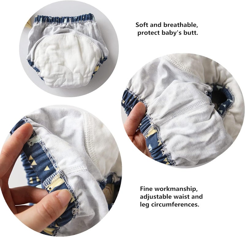 Tiger007 4 Pack Baby Toddler Potty Training Pants Layered Cotton Training Underwear for Toddlers Girls Boys 1218 Months E - Image 5