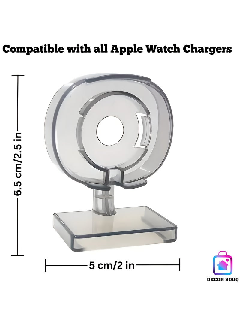 DECOR SOUQ Apple Watch Wall Mount Holder – Universal Charger Stand for All iWatch Models (Series 1 to 8, SE, Ultra) – No-Drill Installation with Heavy-Duty Self-Adhesive Sticker – Space-Saving Charging Dock for Bedroom, Bathroom, Office – Secure Magnetic Mount for Effortless Charging – Sleek, Modern Design – 3M VHB Adhesive Backing – Perfect for Home, Travel or Work – Hassle-Free Setup in Seconds – Strong Hold for Apple Watch Charger – Compact & Stylish Organizer – Compatible with All Apple Watch Bands – Anti-Slip Grip Technology – Easy-to-Clean Finish – Premium Gift for Apple Fans – Effortless Accessibility – Protect Your Watch from Falls – Seamless Compatibility with Magnetic Chargers– Trusted by Thousands – Upgrade Your Charging Routine – Modern Minimalist Aesthetic – Quick-Dry Adhesive for Instant Use – Maximize Countertop Space – Innovative Cord Management – Enhance Your Apple Ecosystem – Apple Watch Accessories - Transparent Color  - Image 4