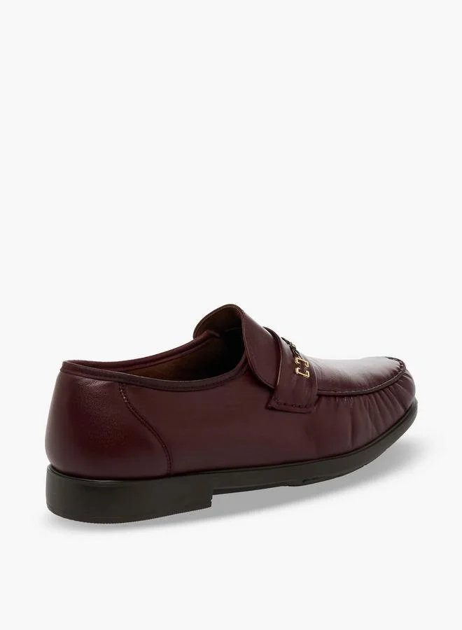 Pinosos Burgundy Men Slip-On Genuine Leather Loafers for Men | Best Price UAE